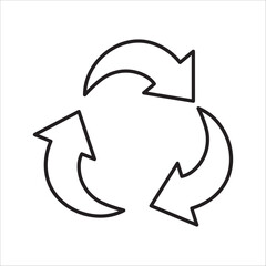 Recycle icon outline vector