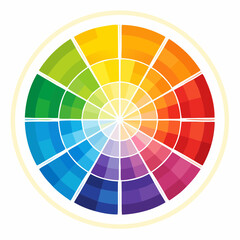 Obraz premium A colorful color wheel with various shades of colors arranged in a circular pattern.