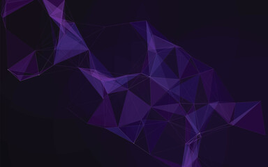 Obraz premium Plexus Background Abstract Futuristic Data Connection Network in Deep Purple