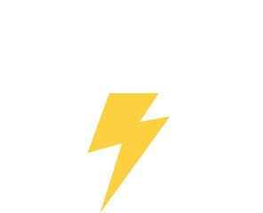 Yellow Lightning Bolt Isolated on White Background