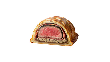 Slice of Beef Wellington isolated on Transparent Background