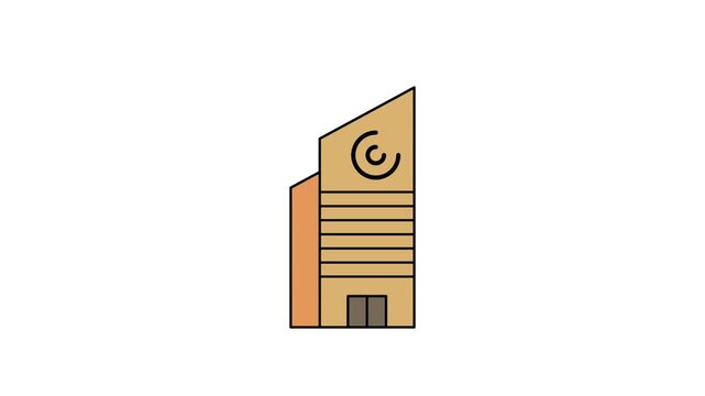 Modern Office Building Icon with Urban Architecture Style
