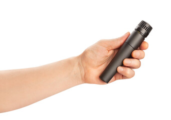 mic in hand path isolated on white