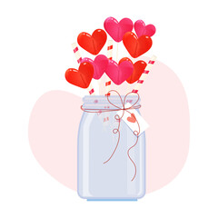 Valentine&rsquo;s Day Heart Lollipops Bouquet in Glass Jar