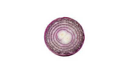 Cross Section of Red Onion on Transparent Background
