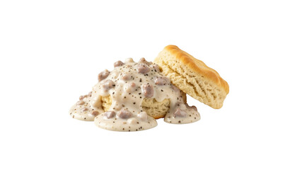 Biscuits and gravy on Transparent Background