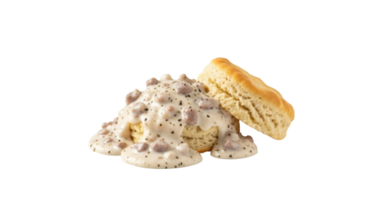 Biscuits and gravy on Transparent Background