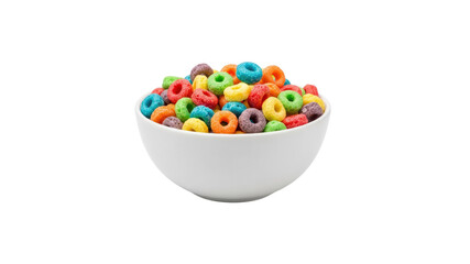 Bowl of colorful cereal
