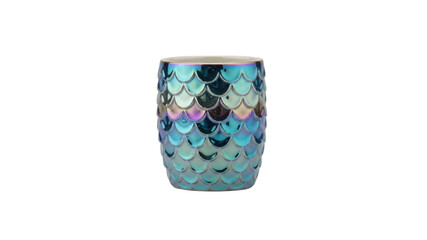 Iridescent mermaid scale glass vase on Transparent Background