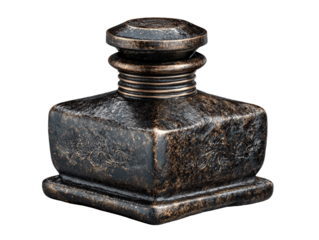 Antique Metal Inkwell for Vintage Desk 