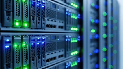 Modern Data Center Servers High Tech Network Infrastructure and Cloud Computing Technology data center