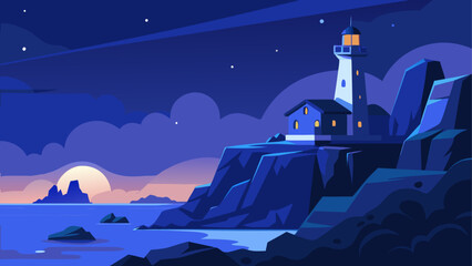 Serene night at the lighthouse