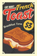 Retro French Toast Breakfast Advertisement Poster