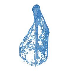 Fountain blue isolated transparent background photo realistic 3d rendering PNG 16 bit with alpha channel
