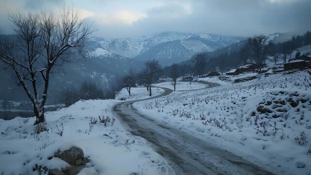narkanda apple orchards and snow hills himachal pradesh india timelapse video