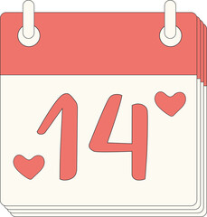 calendar with the date of Valentine's Day