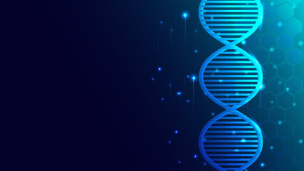 Digital representation of DNA strands illustrating genetic research and biotechnology.