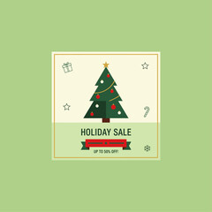Christmas social media post icon flat vector design.