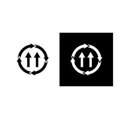 Fototapeta premium Continuous Improvement icon black and white filled.