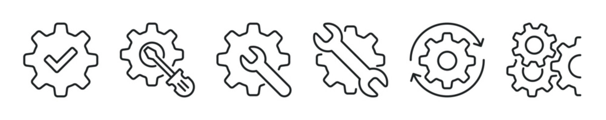 Setting and Repair thin line icon set. Web minimal editable stroke icons © Abbasy  Kautsar