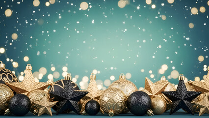 Golden and black christmas ornaments