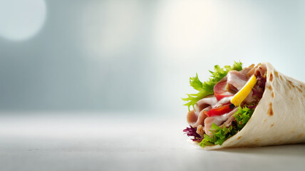 右端にラップサンドを配して余白を活かすミニマル広告