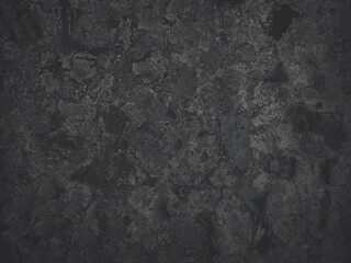 Faded dark background texture. Peeling paint on a concrete wall. Dark texture of old cracked flaking paint. Weathered rough painted surface with patterns of cracks. Shaded grunge background for design