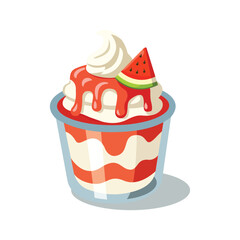 sundae ice cream with watermelon