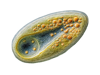 Paramecium Protozoa Under Microscope 