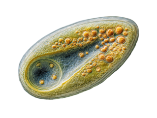 Paramecium Protozoa Under Microscope 