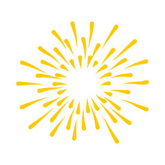 Gold fireworks vector illustration