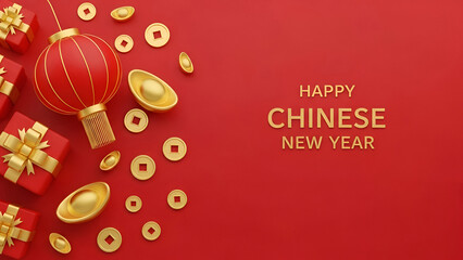 Naklejka premium Celebrating chinese new year with traditional decorations