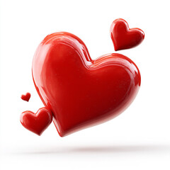 Floating red hearts a vibrant and glossy depiction of love and affection