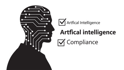 A human head silhouette filled with circuit board lines representing artificial intelligence