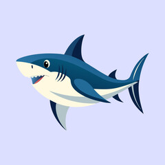 Obraz premium vector illustration of a great white shark