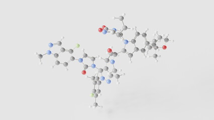 orforglipron molecule 3d, molecular structure, ball and stick model, structural chemical formula hormonal therapy drug