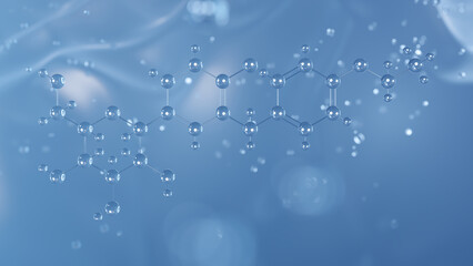 dapagliflozin molecular structure, 3d model molecule, antidiabetic drug structural chemical formula view from a microscope