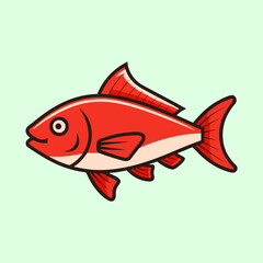 Illustration of a vibrant red fish swimming in a sea of possibilities