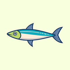 Fototapeta premium Stylized illustration of a sleek and colorful fish swimming gracefully in water