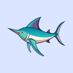 Naklejka premium vector illustration of a swordfish