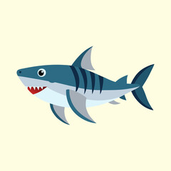Obraz premium vector illustration of a tiger shark