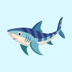 Obraz premium vector illustration of a tiger shark