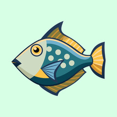 vector illustration of a triggerfish