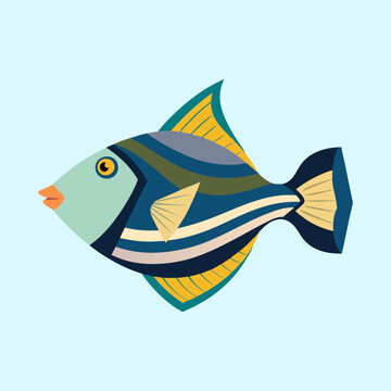 vector illustration of a triggerfish