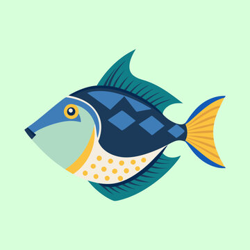 vector illustration of a triggerfish