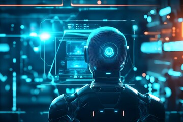 Modern ai humanoid automation concept high resolution picture