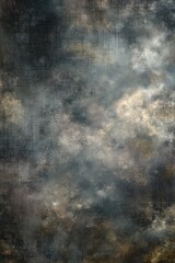 Obraz premium Abstract, textured art with moody, cloudy, and dark tones