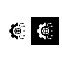 Digital Transformation icon black and white filled.