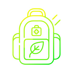 Neon Line Eco Travel Backpack Icon