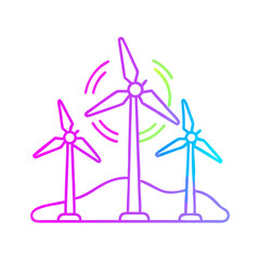 Neon Line Wind Turbine Icon